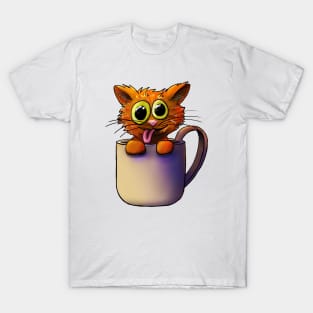 Cats N Coffee Orange T-Shirt